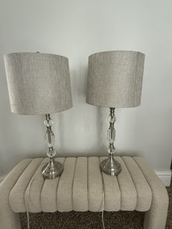 Glass Ethan Allen Lamps 31” Tall