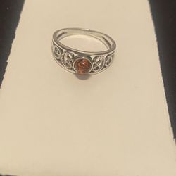 Sterling Silver Amber Ring