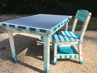 Hand painted table & chair