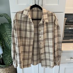 Women's Plaid Flannel Shacket Size Small