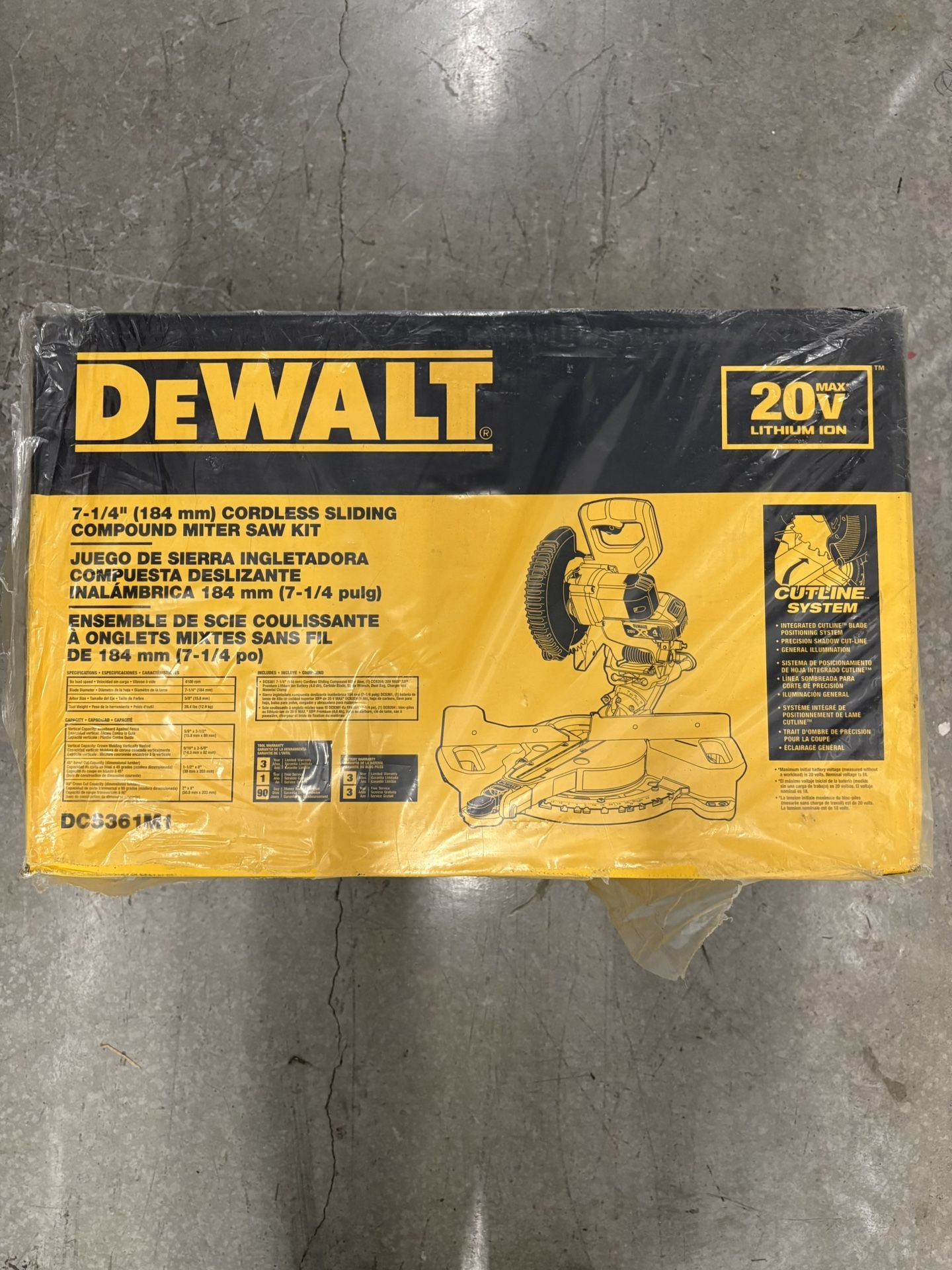 DEWALT 20V MAX Cordless 7-1/4 in. Sliding Miter Saw with (1) 20V Battery 4.0Ah