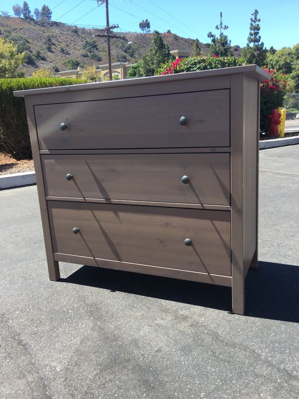 Ikea Hemnes 3 Drawer Dresser Nightstand Brown Gray For Sale In