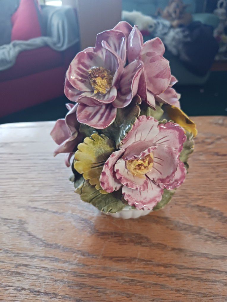 Flower Pot Of Pink Flowers