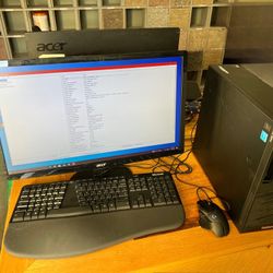 Acer Monitor Set Up: Keyboard, Mouse, CPU