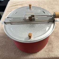 Whirley Pop Vintage Red 6-quart Aluminum Stovetop Popcorn Popper