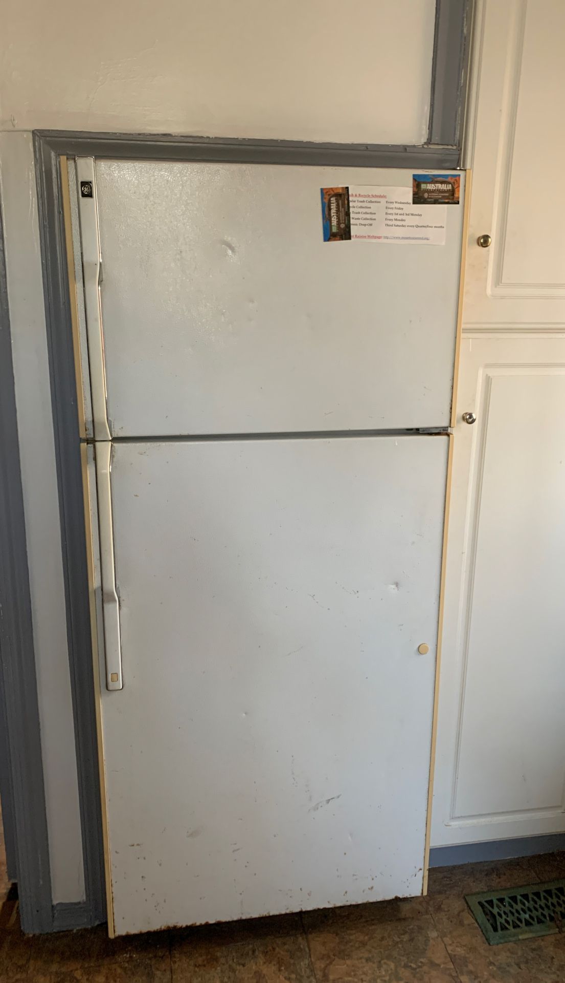 GE refrigerator, free for pickup. Both freezer and fridge portions work.