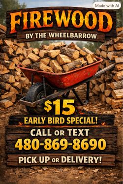 Firewood Early Bird Special 15 for the 1st Wheelbarrow