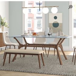 Alxander Glass Top Dining Table 42X72