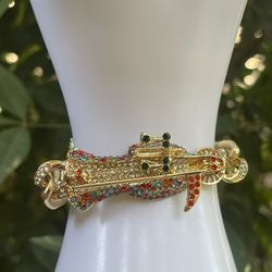 Grim Reaper Bracelet Full of Stones Luxurious GOLD PLATED/pulsera Santa Muerte