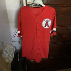Men’s Red Los Angeles angels Baseball Jersey Large 