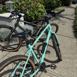 Kona Dew Hybrid Bikes • Front & Rear Disc Brakes • ABUS Locks Included • $650 Each / $1,200 Both