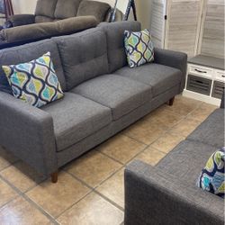 Grey Couch With Love Seat