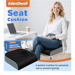 Seat Cushion for Office Chair, Memory Foam Chair Cushions, Car Seat Cushion for Long Sitting, Desk Chair Cushion for Pressure Relief, Non-Slip Bottom,