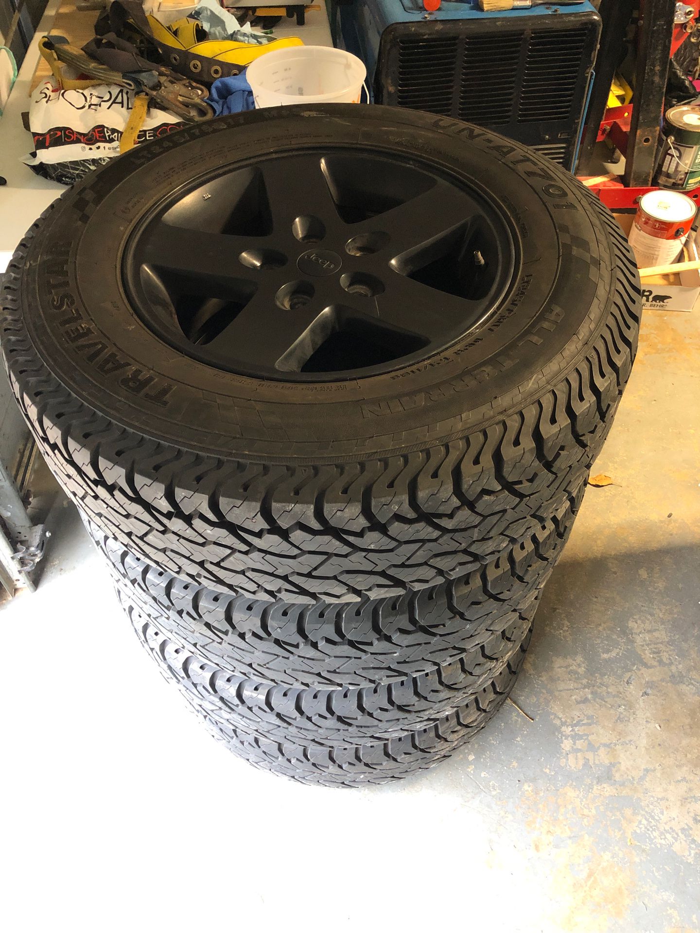 Lt 245/75r17 all four jeep wheels and tires need gone asap