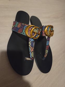 Gucci Multicolor GG Flip Flop Sandals – EU 40 / US 9 – Very Good Condition