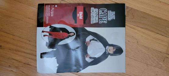 Black hooded cape child size
