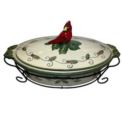 Temptations Ovenware Cardinal Holiday 2 QT