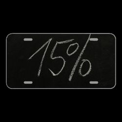 License Plate Novelty Car Front Fifteen Percent Statistics Money