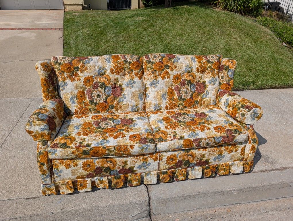 Vintage Floral Loveseat Sofa