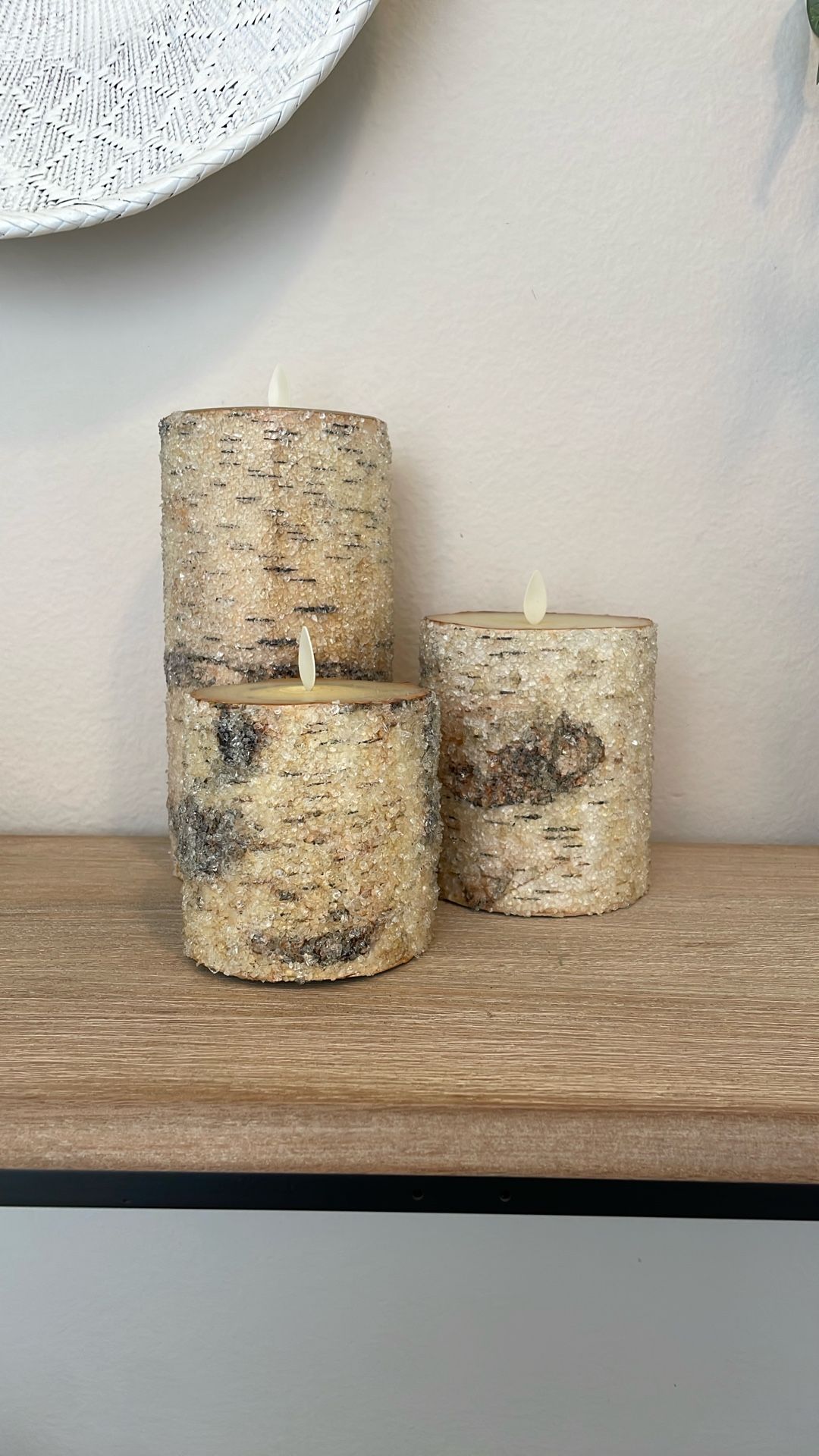 Pottery Barn Flame less Candles Set Of 3