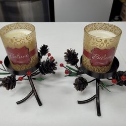 2 Candles Holders With Candles
$8