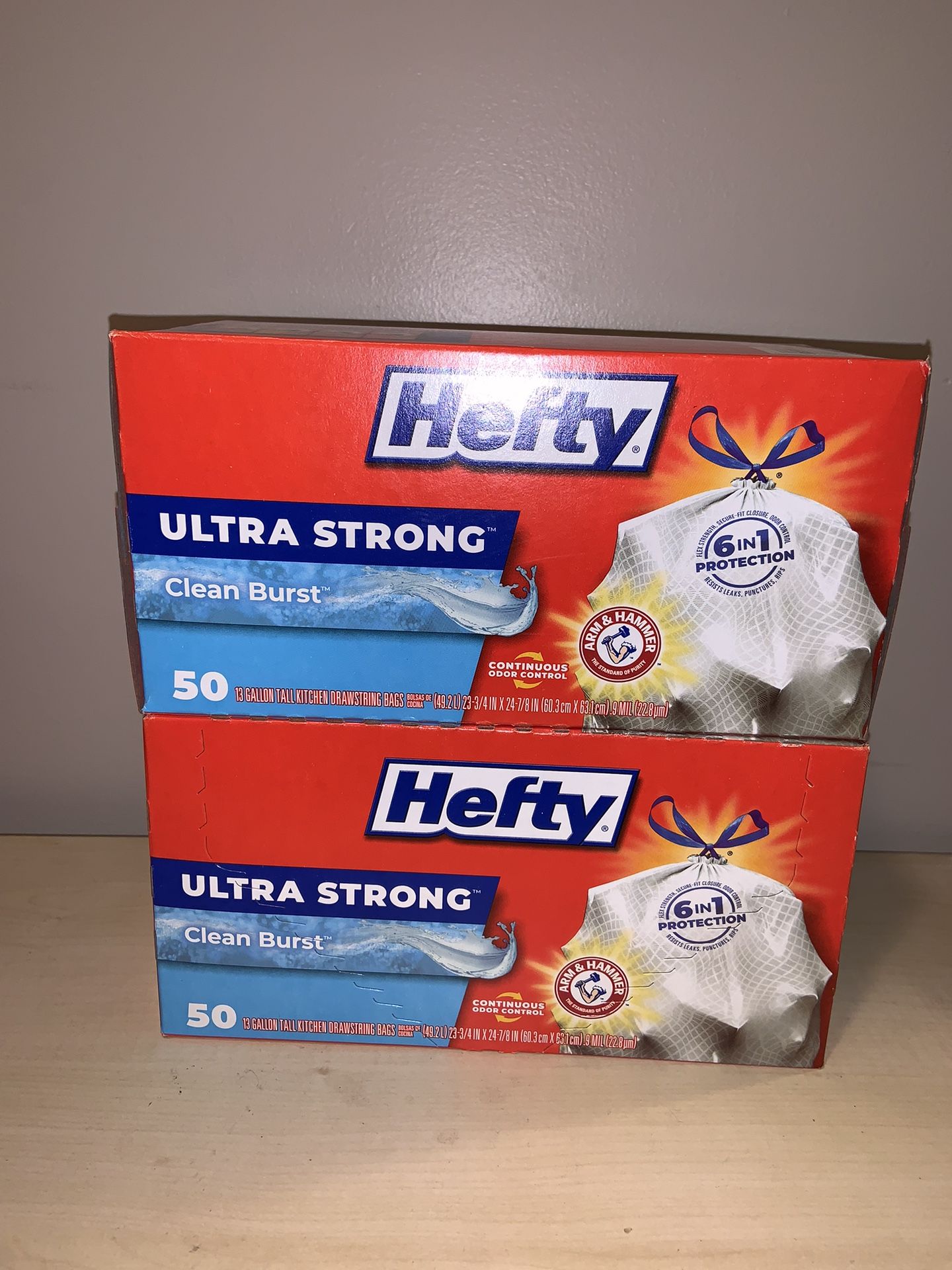 Hefty Trash Bags Set 50ct (2 boxes)