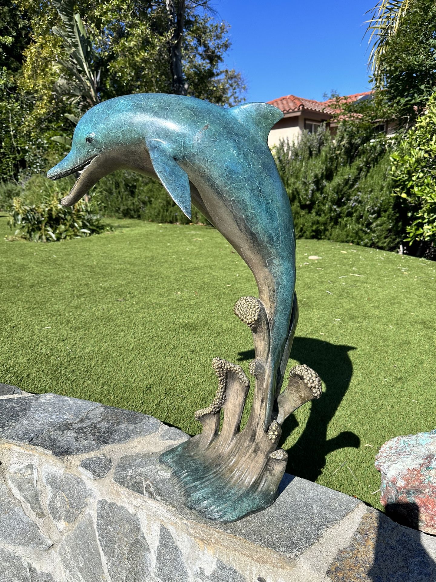 Vintage 1957 Dolphin Bronze Statue 