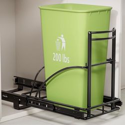 Pull-Out Cabinet Trash Can with Sliding Frame