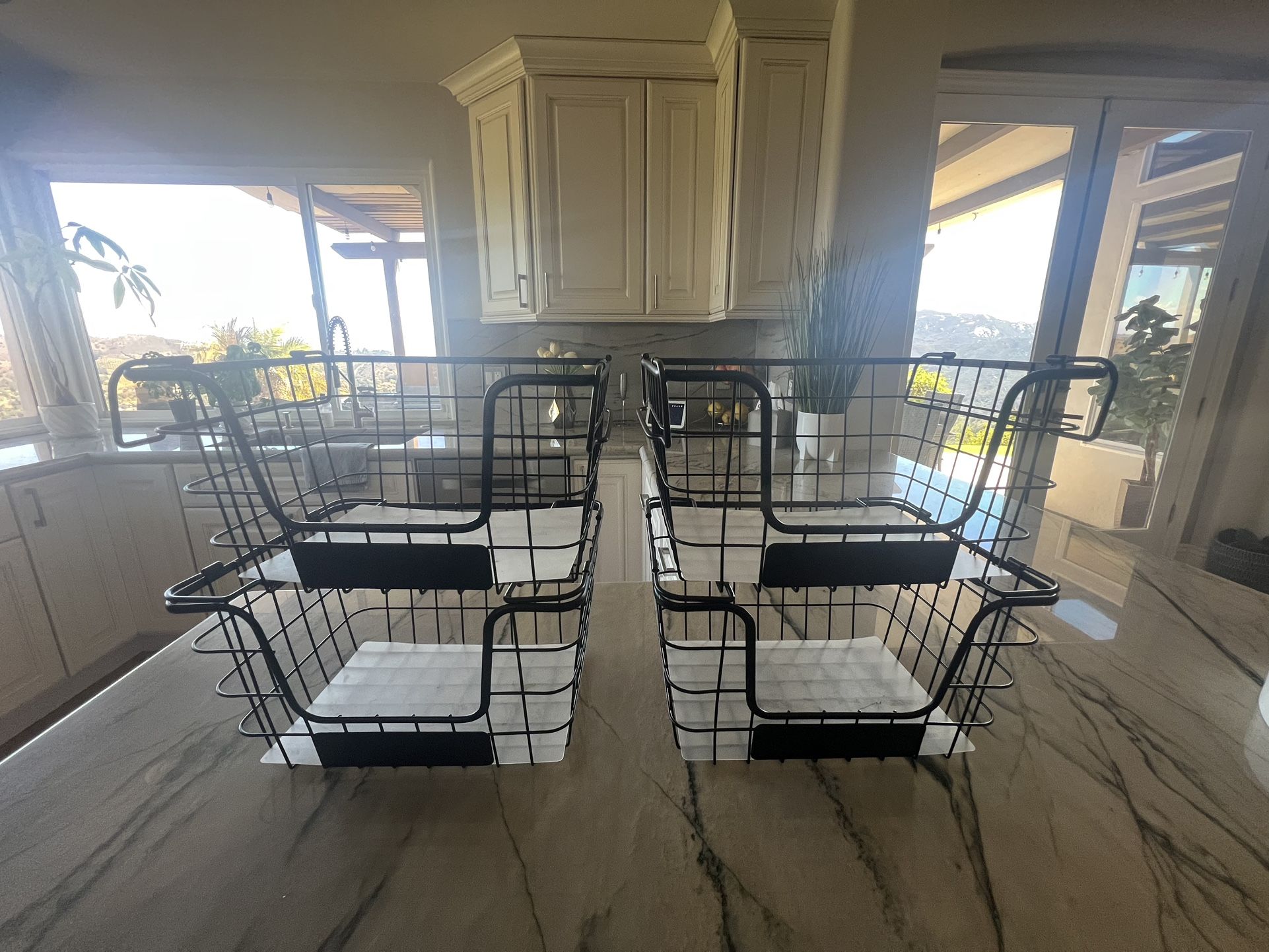 Stackable Wire Storage Baskets (4)
