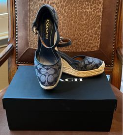 New Coach Wedge Espadrille Shoes 7B