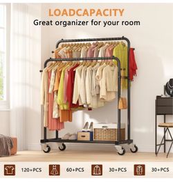 Clothing Rack for Hanging Clothes,4 Hooks, Multi-functional Bedroom Clothes Rack, Black $35