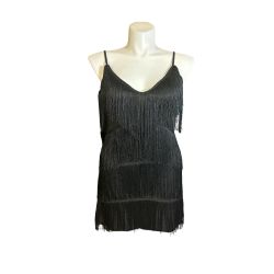 Black Fringed Dress XL