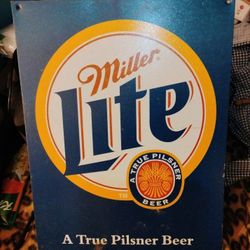 Vintage Miller light Metal Sign 