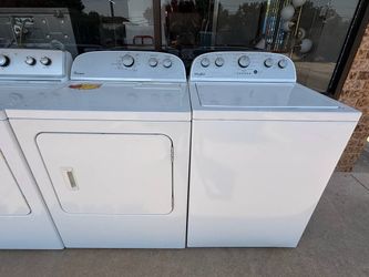 Used White Whirlpool Toploader Washer and Dryer
