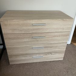 Tan Engineered Wood 4 Drawer Dresser