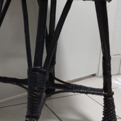 VERY NICE BLACK WICKER STOOL $12. FIRM !! 