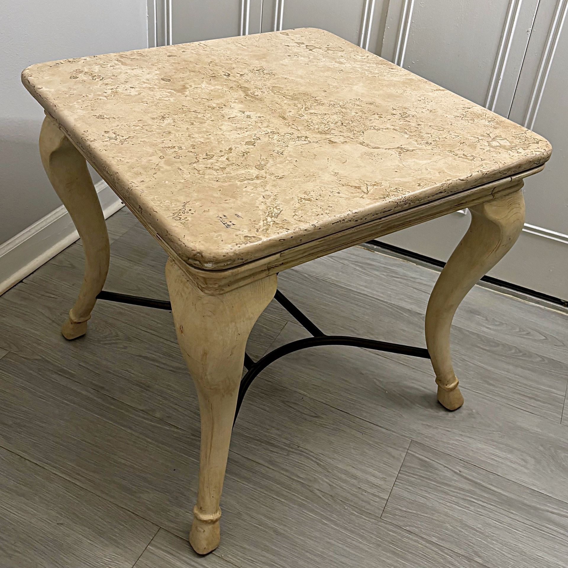 Neutral Stone-Top Coffee Table