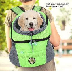Dog Carrier Backpack, Pet Hiking Backpack Travel Bag Front Pack, Breathable Headout Puppy Dog Carrier Knapsack for Dogs Cats Rabbits size M