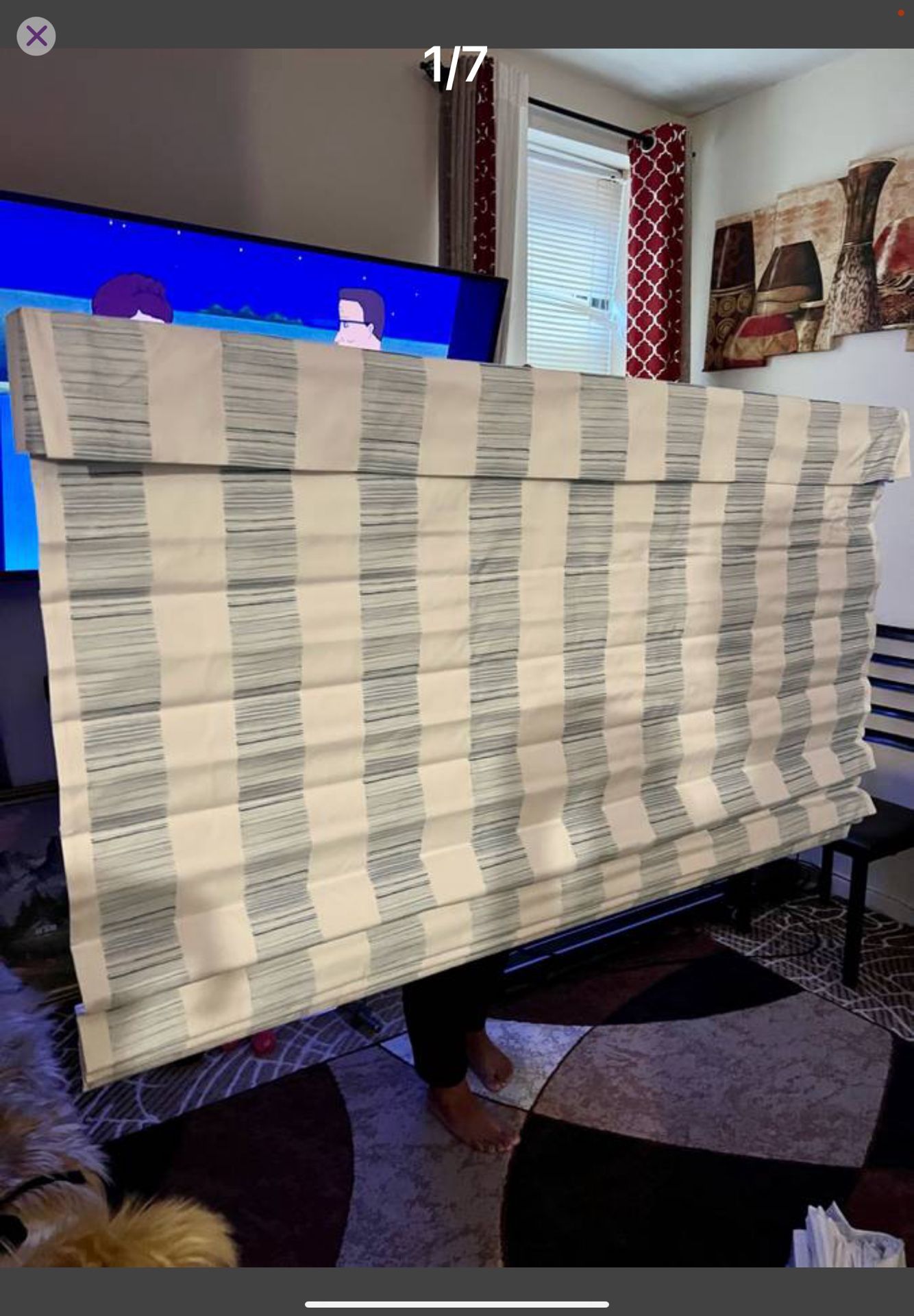 NIOB The Shade Store blue and white blinds shades