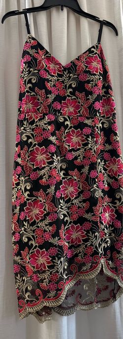 Black with flowers dress size 14