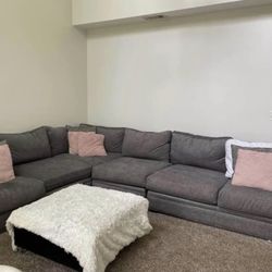 Modern Gray Sectional Couch – Like New, Paid $3K