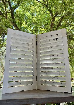 White Shutters For Wall or Shelf Home Decor