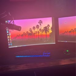 Pc Setup With Double Monitor 