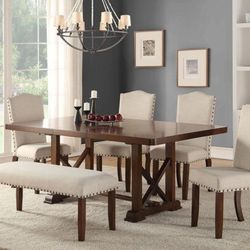 Dining Table + 4 Chairs and Bench (F2398 / F1548)