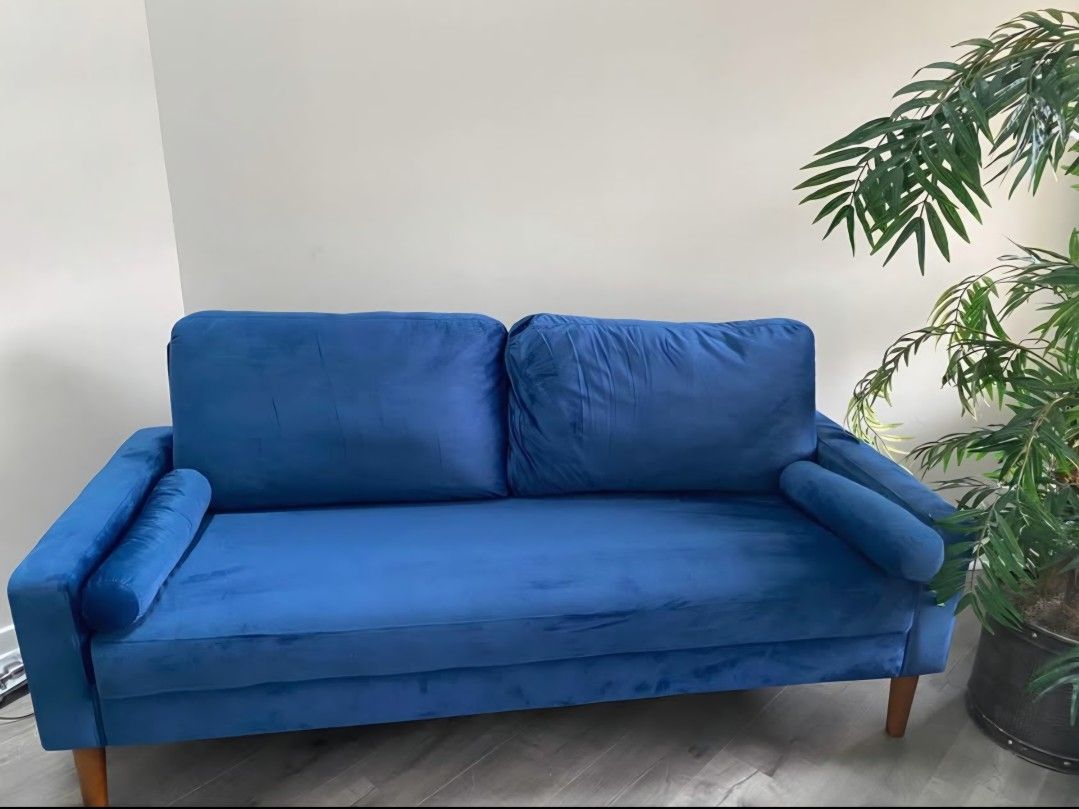 Blue Velvet Sofa