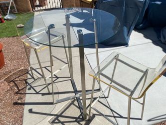 Table and two chairs