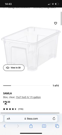 SAMLA box, clear, 11x7 ½x5 ½/1 gallon - IKEA