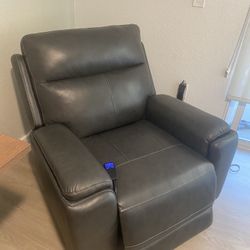 Dark Leather Reclining sofa (Remote controlled)