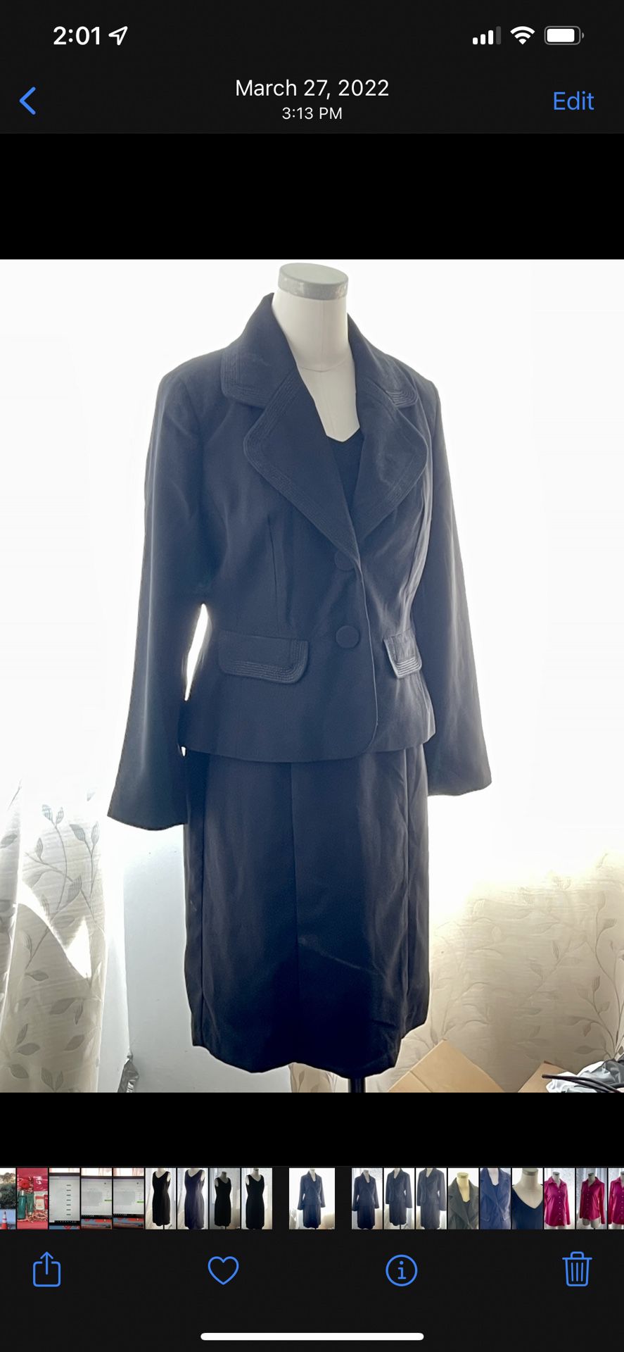 J.G. Hook Women’s 2 PC Black Dress Suit 6P Lined Blazer & Dress