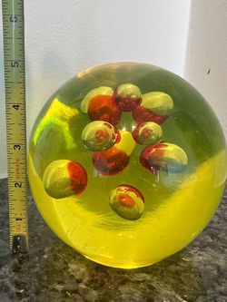 Huge Uranium Art Glass Orb